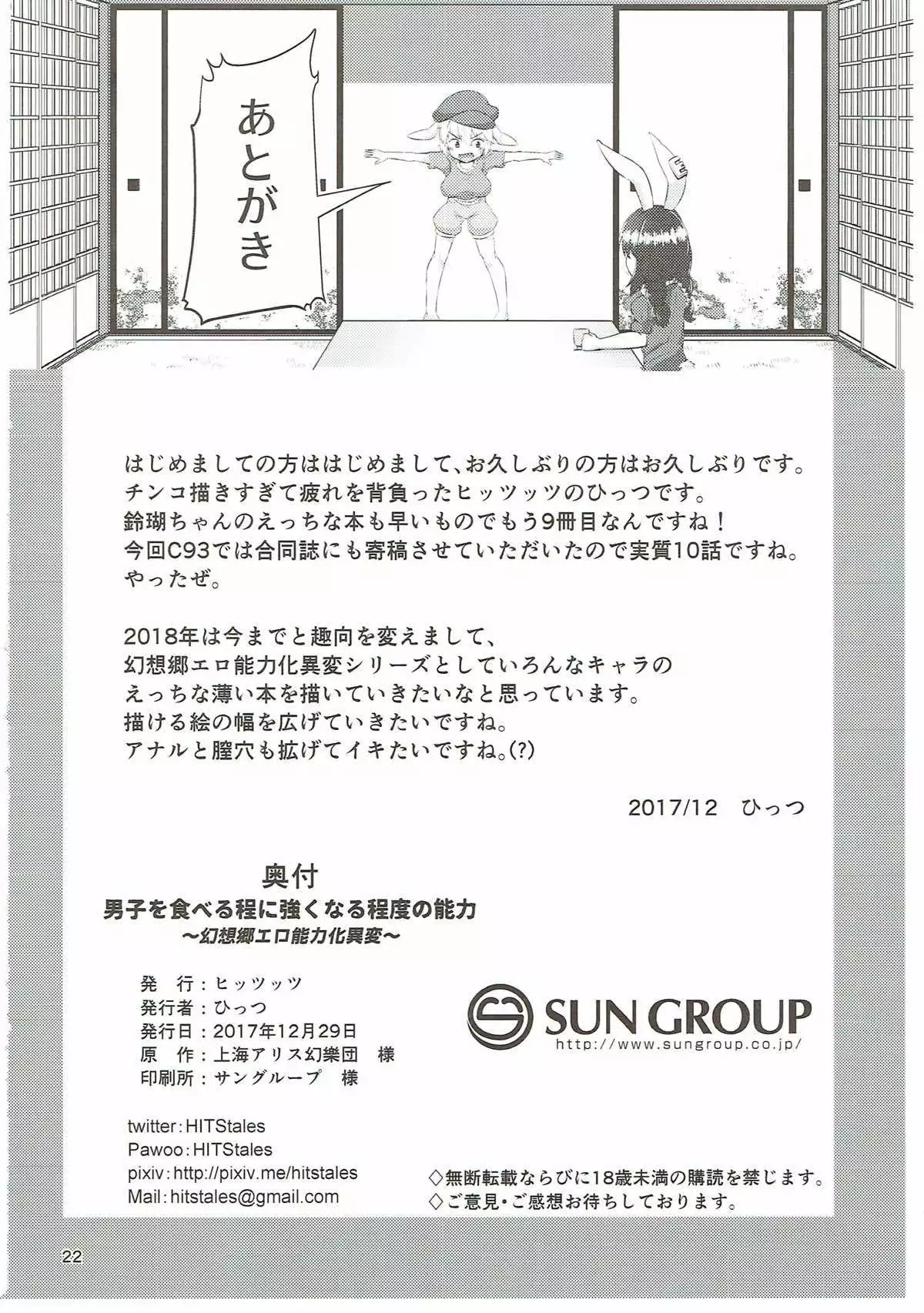 Danshi o Taberu Hodo ni Tsuyoku Naru Teido no Nouryoku ~Gensoukyou Ero Nouryokuka Ihen~