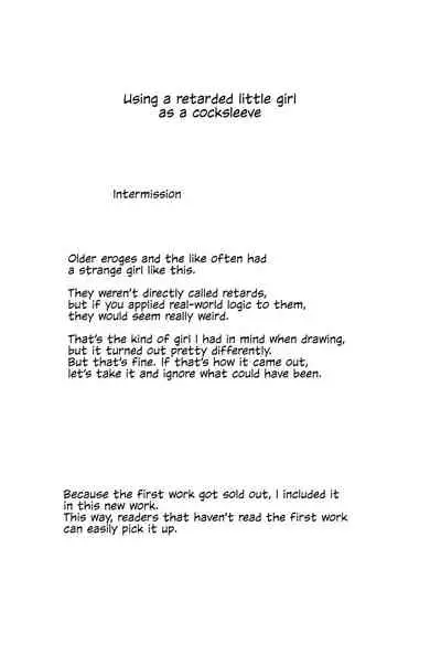 Chishou no Ko o Onaho ni Suru 1 | Using A Retarded Little Girl As A Cocksleeve